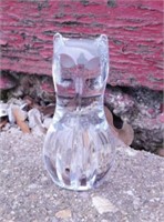Rare Spode HW lead crystal owl paperweight with