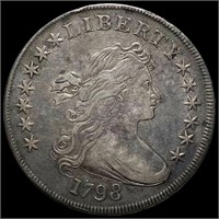 1798 Draped Bust Dollar ABOUT UNC LRG EAGLE