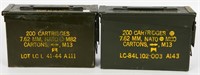 Lot of Two Military Metal Ammo Cans