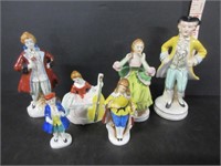 LOT OF 6 OCCUPIED JAPAN PORCELAIN FIGURINES