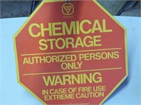 Chemical Storage Tin Sign, 12" x 12"