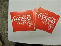 9 Coca-Cola Plastic Stick On Decals, 7.5" x 6.75"
