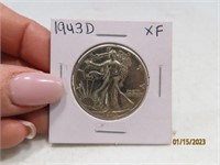 1943d Walking Liberty Silver Half Dollar Coin