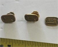 Lapel pins and charms, 3 unmarked,  3 Sears