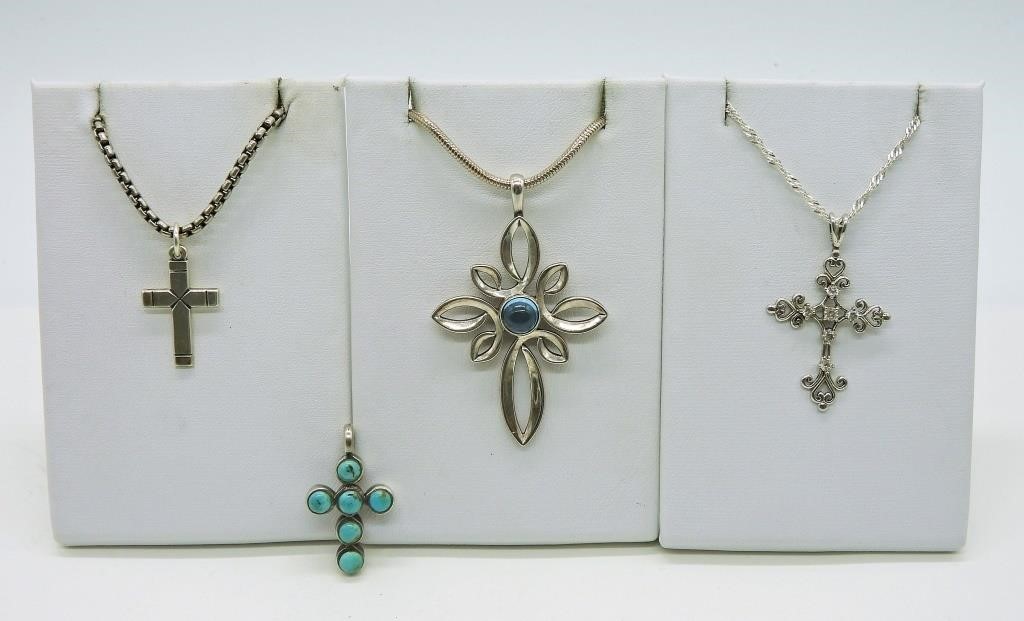 CROSS NECKLACES-STERLING