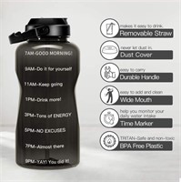 QuiFit Motivational Gallon Water Bottle -BLACK