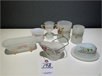 7 VTG Milk Glass Souvenir Pieces
