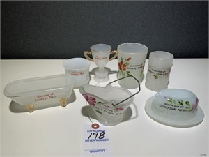 7 VTG Milk Glass Souvenir Pieces
