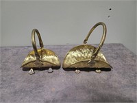 Pair brass baskets