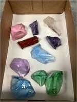 10 Pieces of Slag Glass    Different Colors
