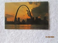Postcard St Louis Gateway Arch At Sunset
