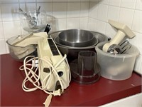 Metal Mixing Bowls and Mixer/Food Processor Parts