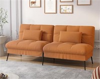 COMHOMA Convertible Futon Sofa Bed (Orange)