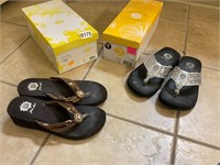 2 pair Yellowbox Sandals 7 and 7.5