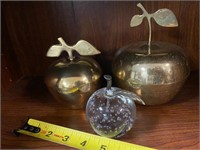 Brass and glass apples