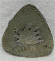 Vtg .900 Sterling Silver Artisan Leaf Brooch