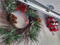 two large Christmas wreathes