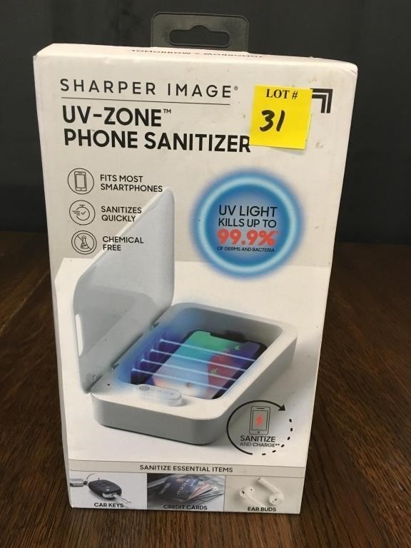 UV-Zone Phone Sanitizer Sharper Image  new
