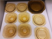 Amber Glass Plates & Bowls
