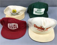 4 farm themed baseball caps