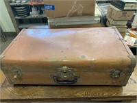 VINTAGE METAL SUITCASE - 26 X 14 X 8.5 “