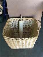 Woven Basket With One Handle And Japanese Waxed