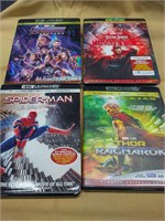 4- Assorted Marvel 4k Ultra HD Movies