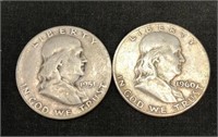 1951S & 1960D Franklin Half Dollars