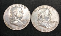 Pair of 1963D Franklin Half Dollars
