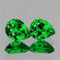 Natural Vivid Chrome Green Tsavorite Garnet Pair -