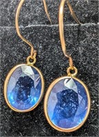$1000 10K  Blue Sapphire Enhanced(7.1ct) Earrings