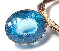 $2400 14K  Blue Topaz(54.1ct) Necklace