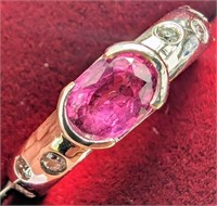 $6000 14K  6G Natural Pink Sapphire(1ct) Diamond(0