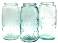 (3) Ball Blue Quart Mason's Jars, Rare E