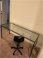 GLASS TABLE AND CHAIR