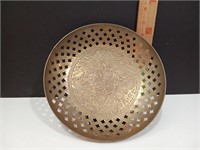 Brass Floral Dish  2.5 x 9