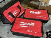 Milwaukee Mix of Zippered Tool Cases and Bag x 3