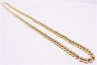 Vtg 14K Y Gold Add A Bead Necklace 24" 8.8g