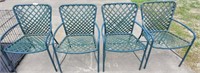 4 VINYL BAND PATIO CHAIRS