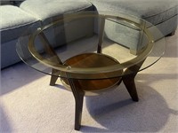 Mid Century Inspired Glass Top Coffee Table
