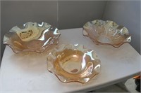 3 Amber Bowls