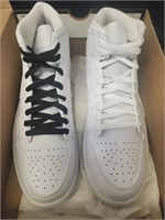 Nike Air Jordan 1 Mid Retro Triple White Shoes