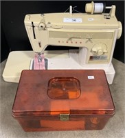 Vintage Singer Sewing Machine, Sewing Box w/