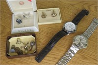 Details & Timex Watches, Vintage Cuff Links +
