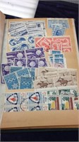 Vintage stamp book, filled with mostly used US