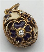 Silver Gold Tone Enameled Pendant