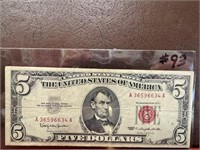 1963 $5 US Note (Red Seal) VF