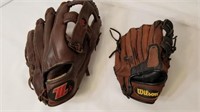2 Baseball Gloves large & small