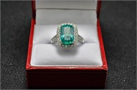 3.68ct Artic Teal Sapphire ring