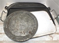 CAST IRON GRIDDLE, STEEL GRIDDLE & TRAYS